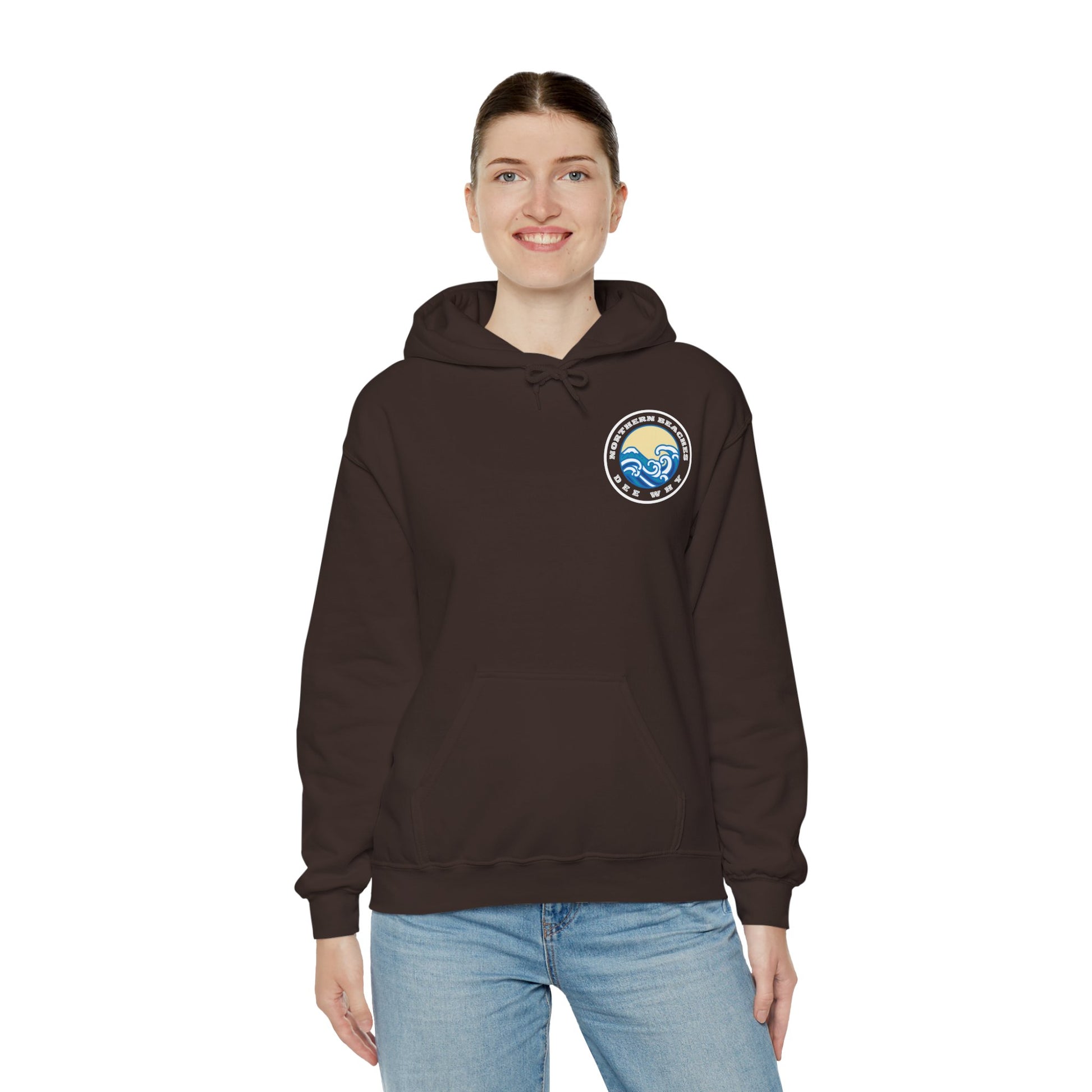 Lost Manly custom Northern Beaches Dee Why front and back logo edition Hoodie - Lost Manly Shop