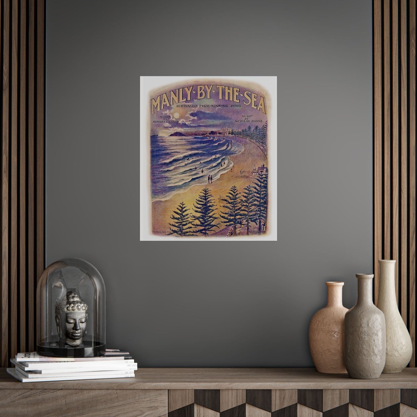 Vintage Poster 'Manly by the Sea' 1924  - 100 years old! - Lost Manly Shop