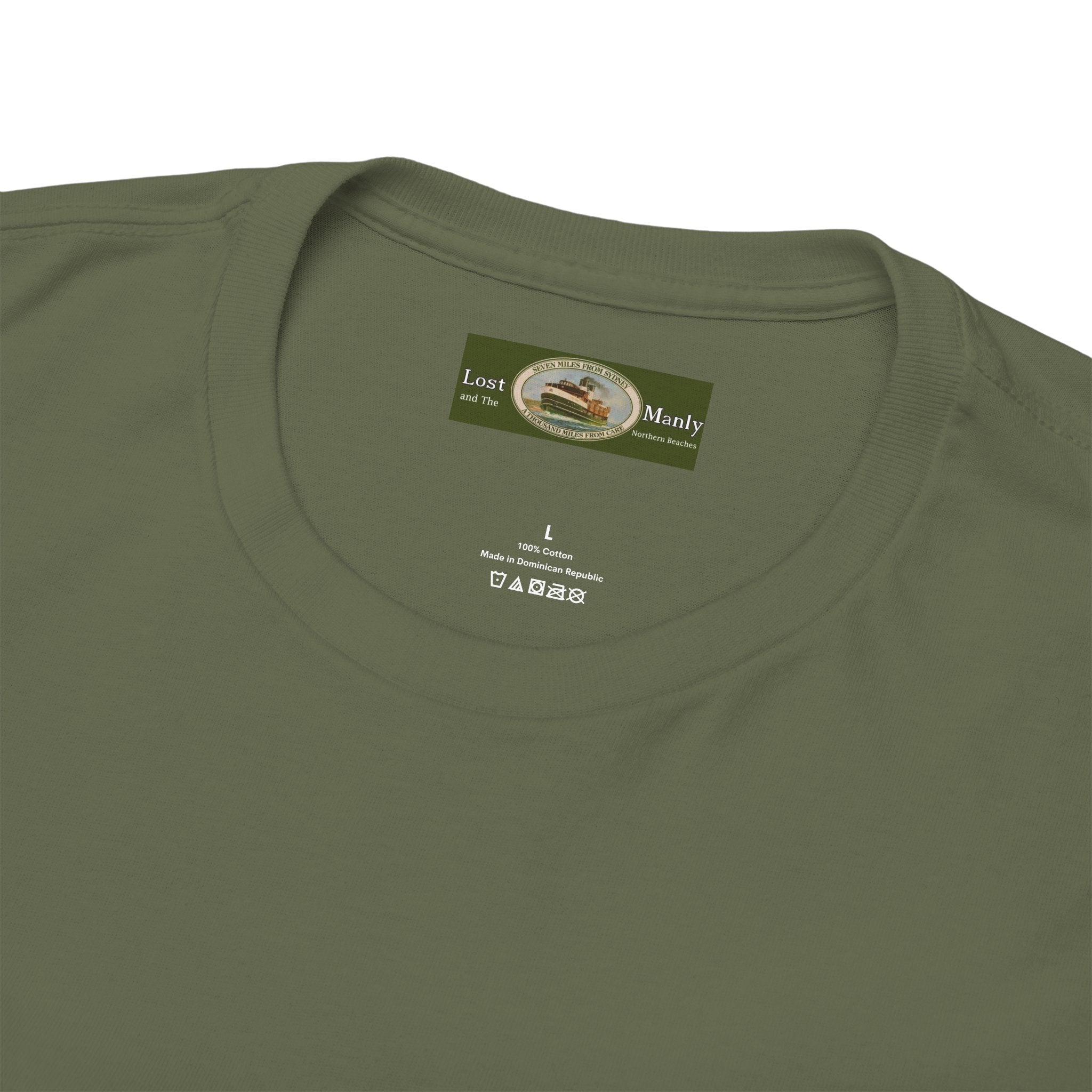 Heavy Cotton T-Shirt with free Canva custom designed logo front and back 