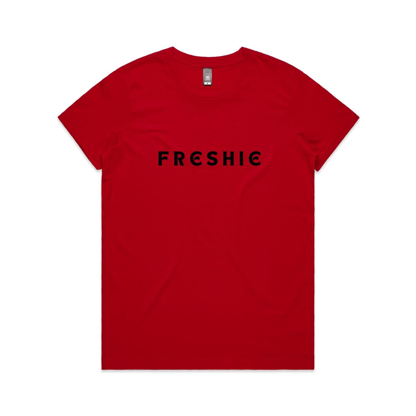 AS Colour Women's Maple Tee Freshie custom logo black font 