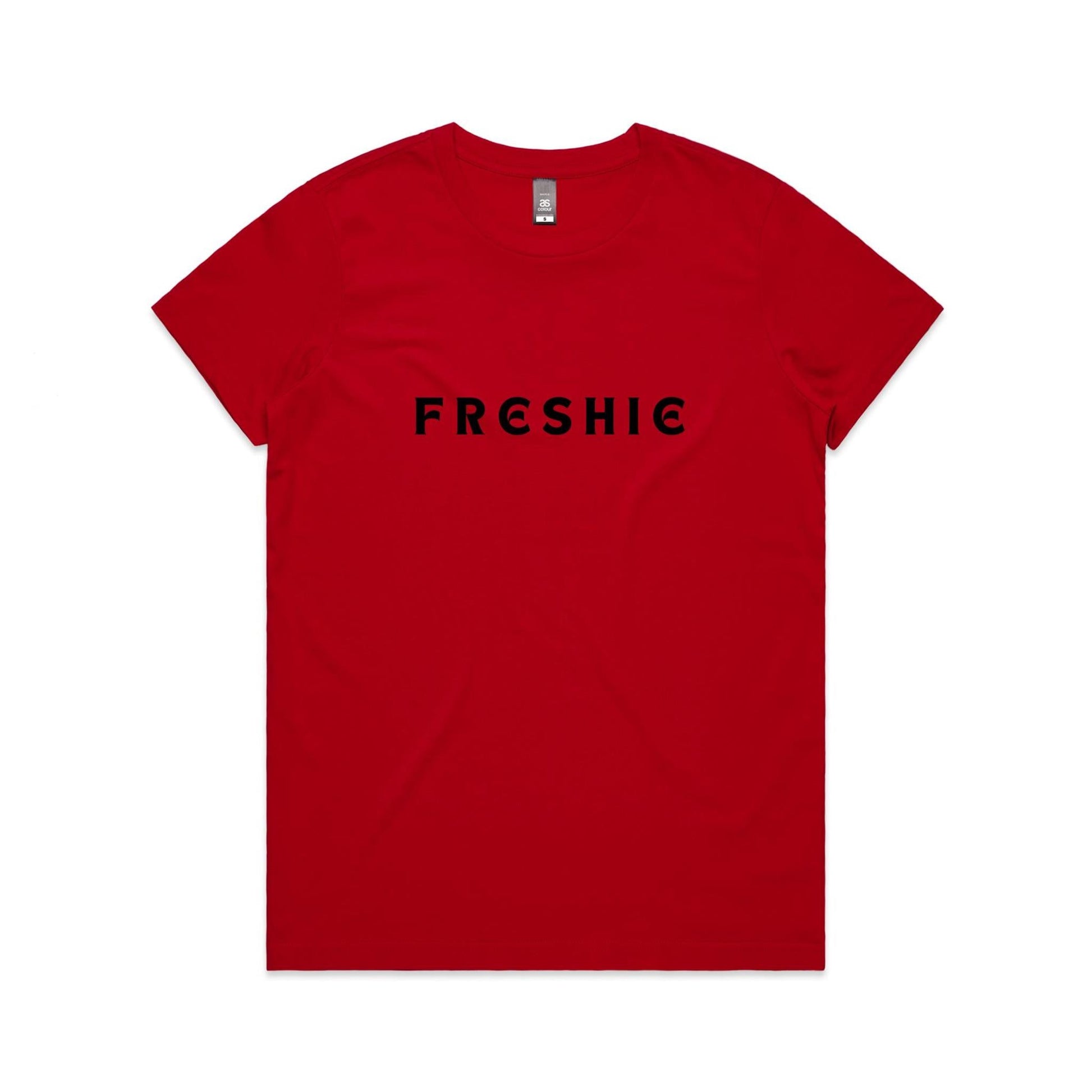 AS Colour Women's Maple Tee Freshie custom logo black font 