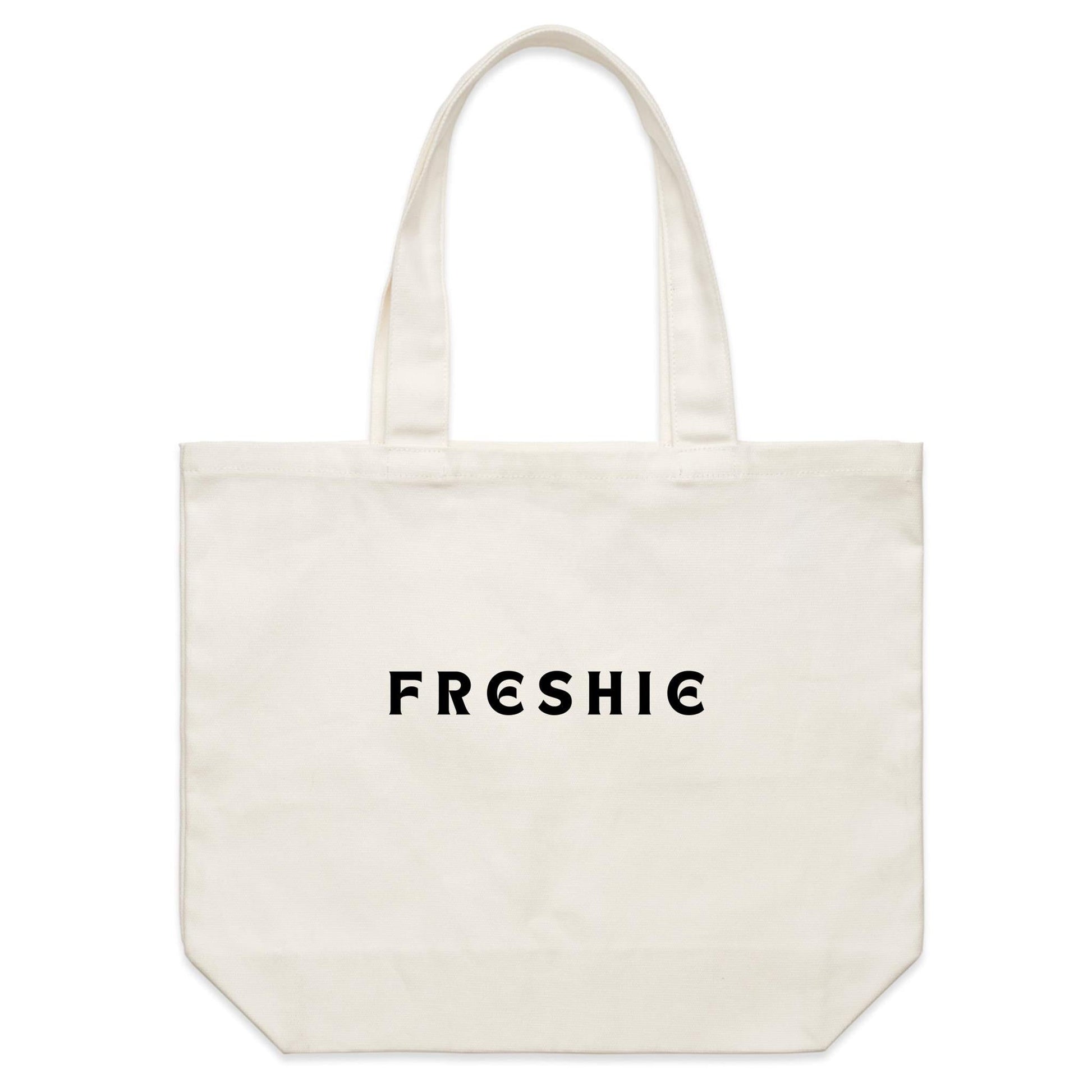 AS Colour - Shoulder Canvas Tote Bag Freshie custom logo black font 