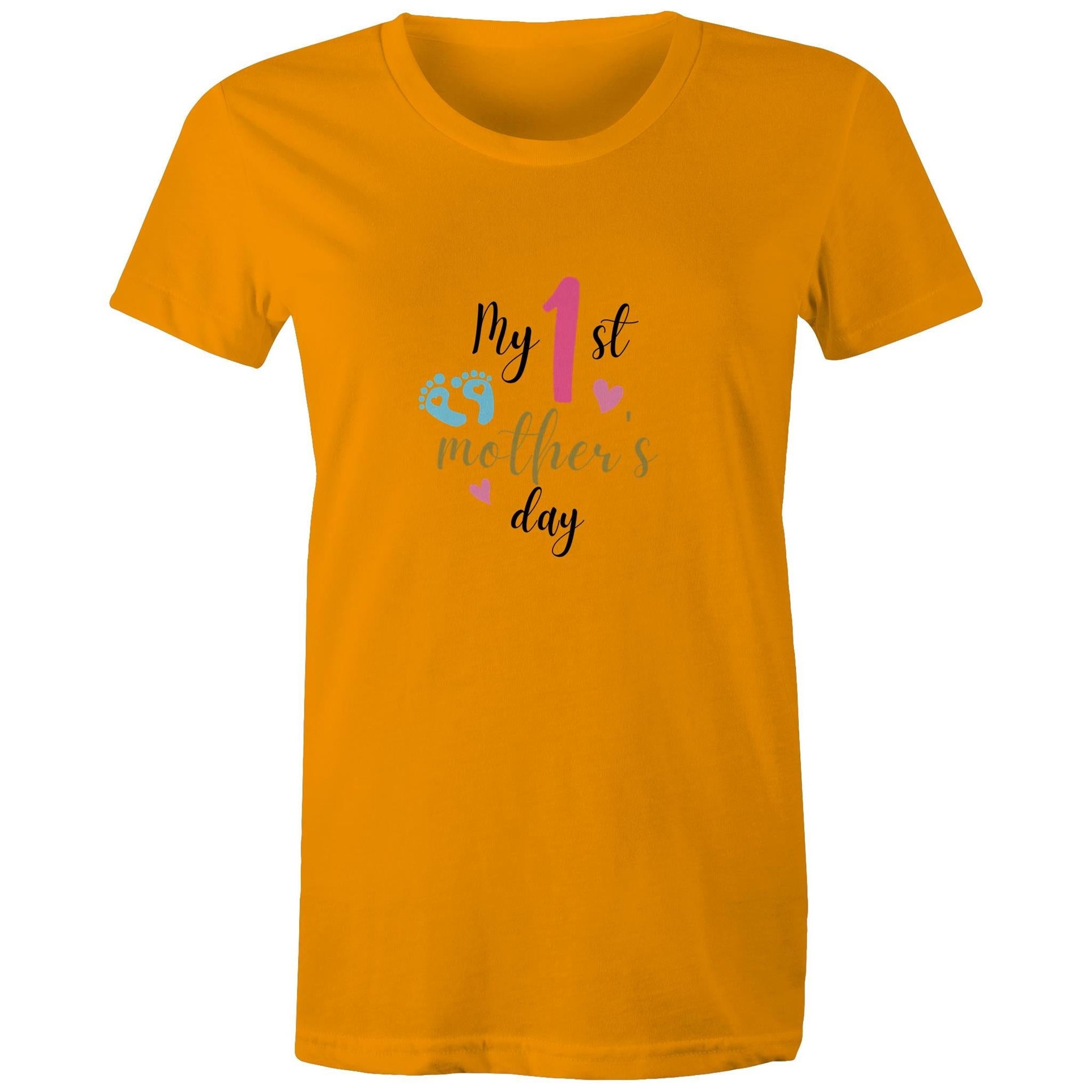 Women's Maple Tee My 1st Mother's Day 