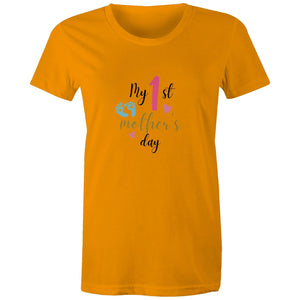 Women's Maple Tee My 1st Mother's Day 
