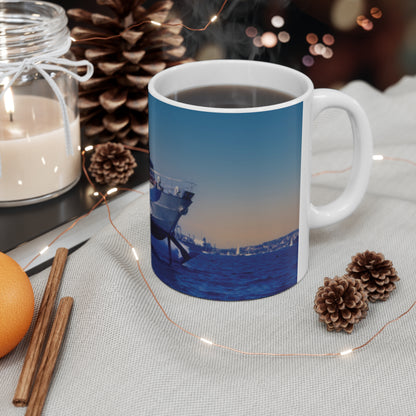 Coffee Mug - Curl Curl Hydrofoil in flight - Lost Manly Shop