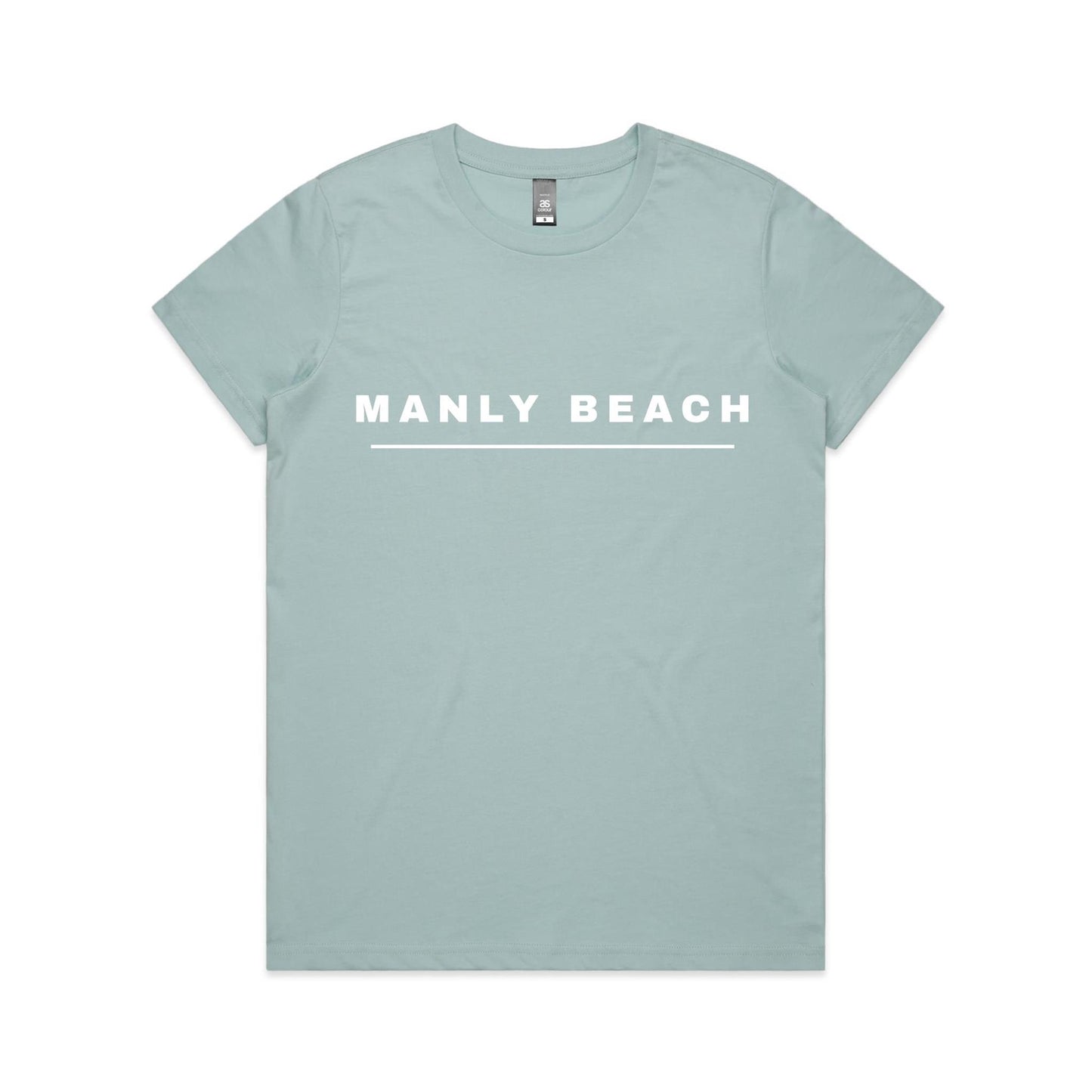 Lost Manly custom logo Manly Beach edition AS Colour Women's Maple Tee (pastels) - Lost Manly Shop