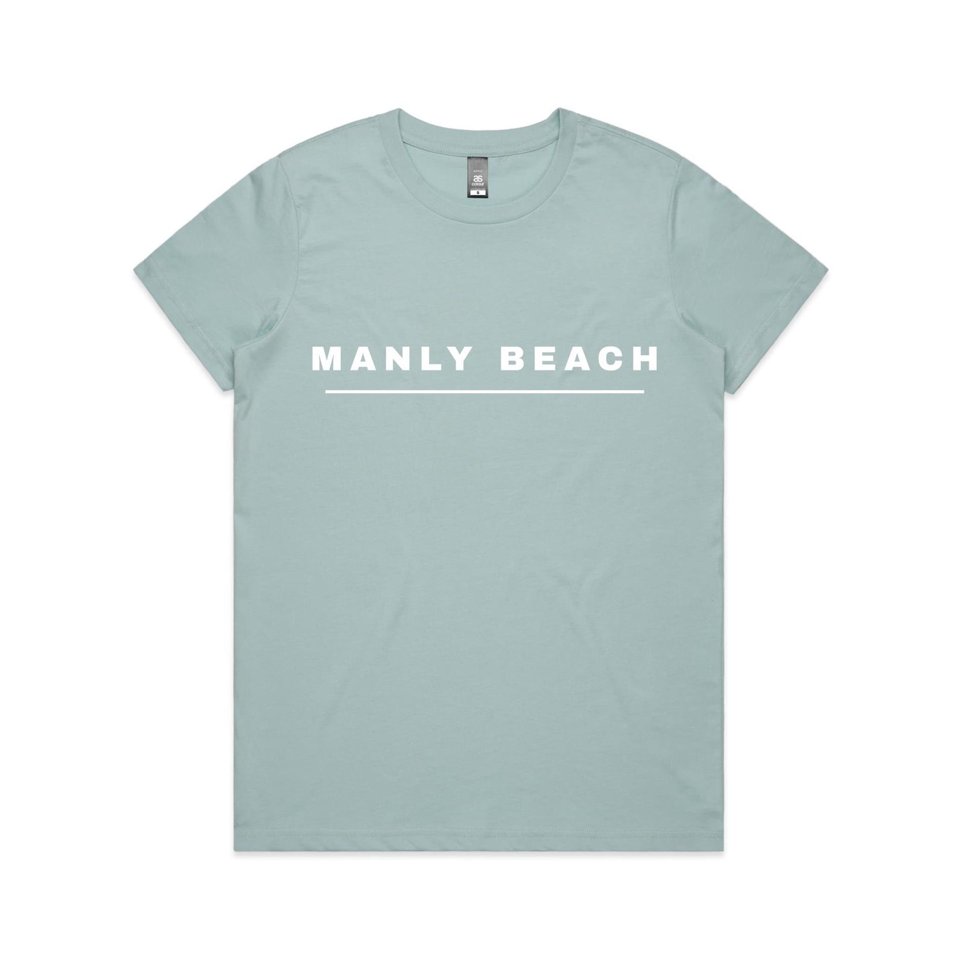 Lost Manly custom logo Manly Beach edition AS Colour Women's Maple Tee (pastels) - Lost Manly Shop