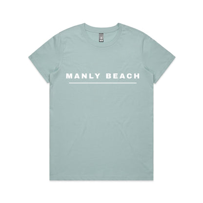 Lost Manly custom logo Manly Beach edition AS Colour Women's Maple Tee (pastels) - Lost Manly Shop