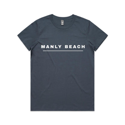Lost Manly custom logo Manly Beach edition AS Colour Women's Maple Tee (vibrant colours) - Lost Manly Shop