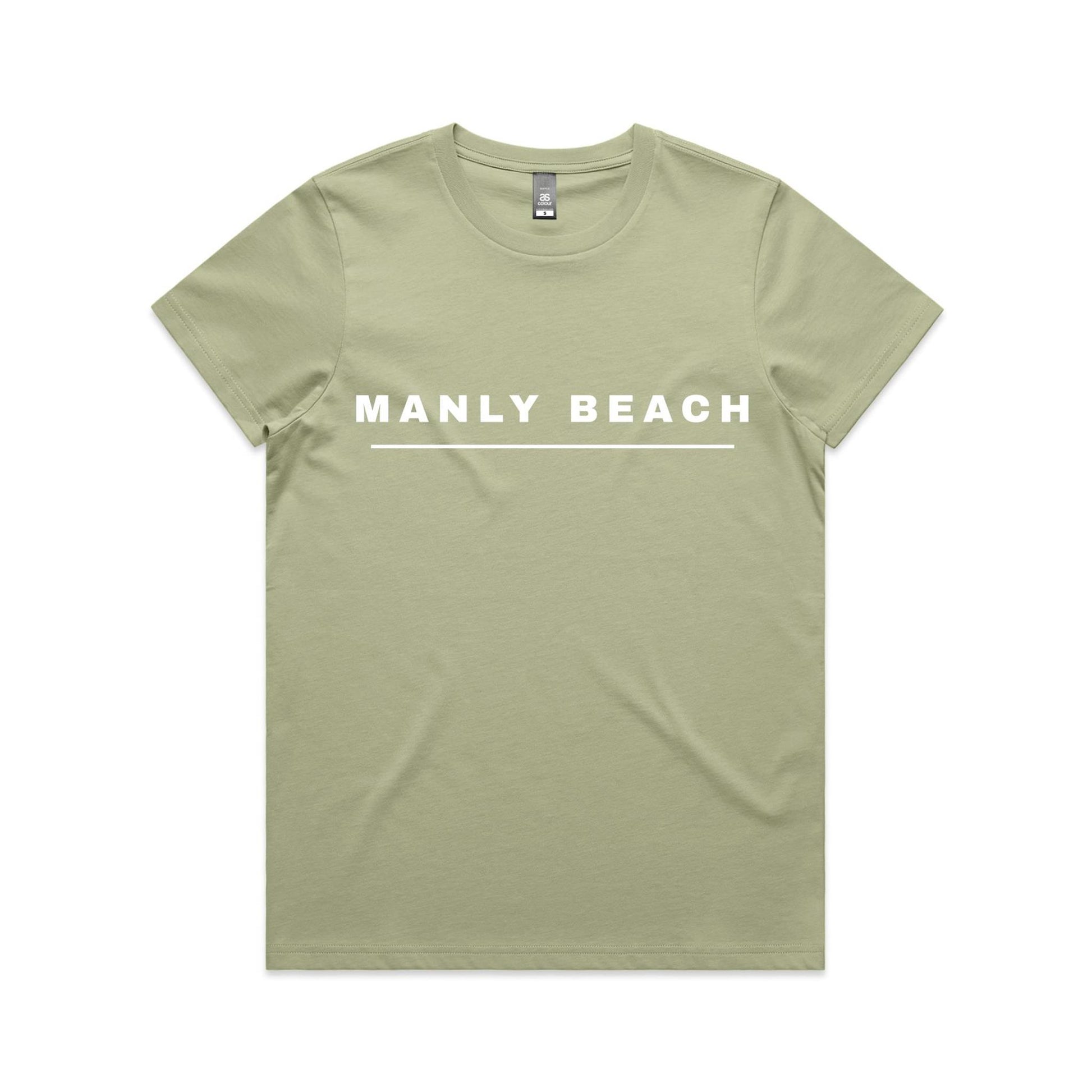 Lost Manly custom logo Manly Beach edition AS Colour Women's Maple Tee (pastels) - Lost Manly Shop