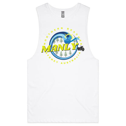 Lost Manly custom logo Manly Born & Bred edition AS Colour Lowdown - Mens Barnard Tank - Lost Manly Shop