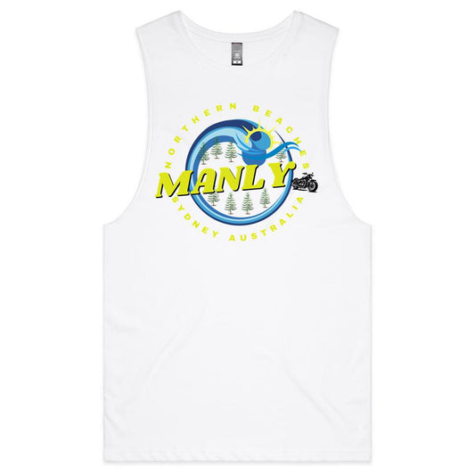 Lost Manly custom logo Manly Born & Bred edition AS Colour Lowdown - Mens Barnard Tank - Lost Manly Shop