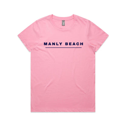 Lost Manly custom logo Manly Beach edition AS Colour Women's Maple Tee - Lost Manly Shop