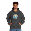 Hoodie with free Canva custom design logo front back Bondi bnb/Bilgola 