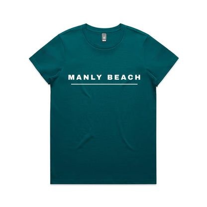 Lost Manly custom logo Manly Beach edition AS Colour Women's Maple Tee (vibrant colours) - Lost Manly Shop