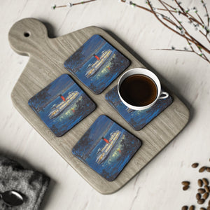 Cork Coasters Kanangra Ferry painting Printify