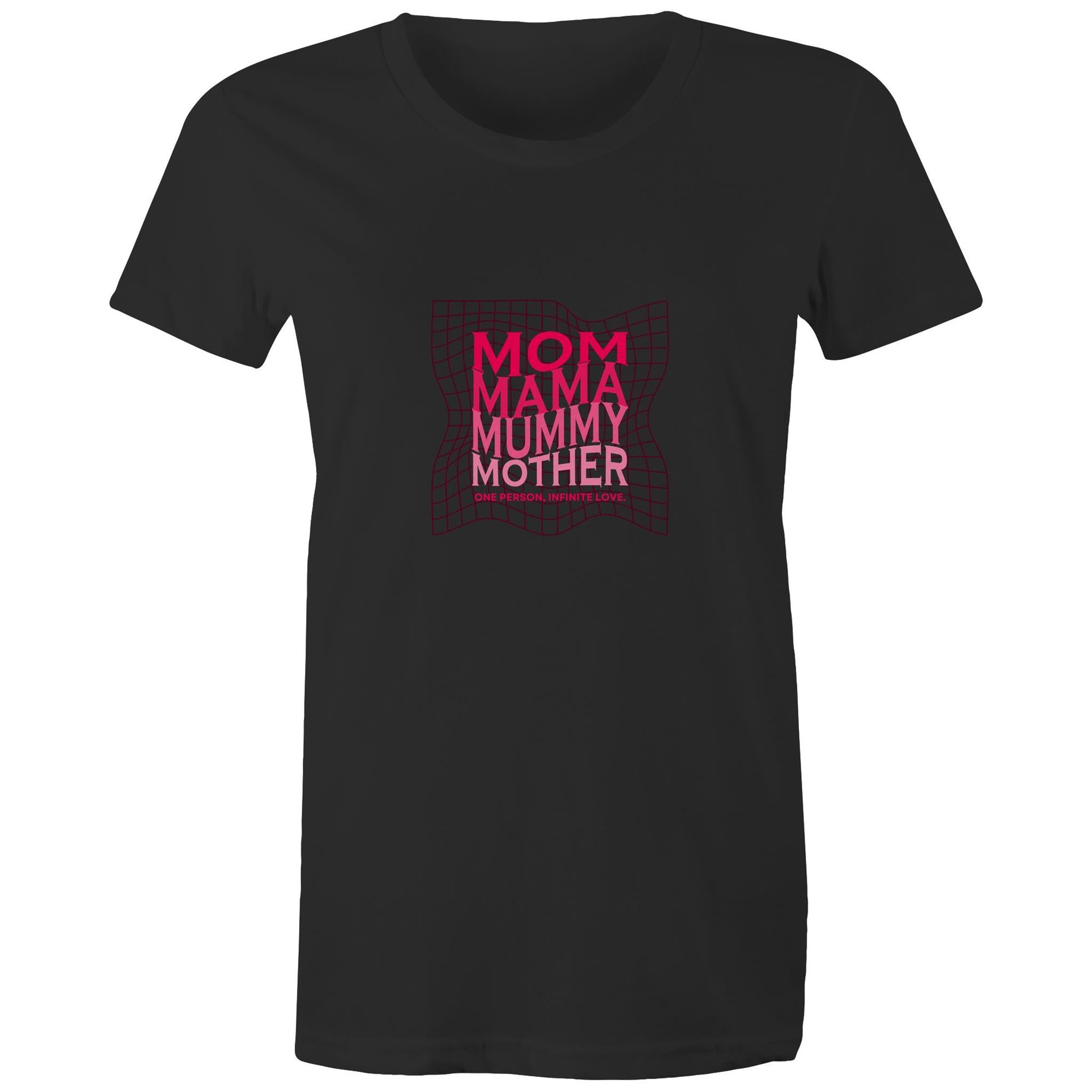Women's Maple Tee Mom Mama Mother Print 