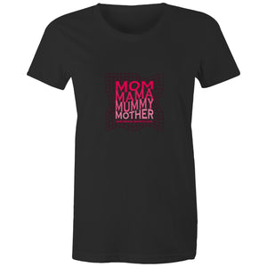 Women's Maple Tee Mom Mama Mother Print 