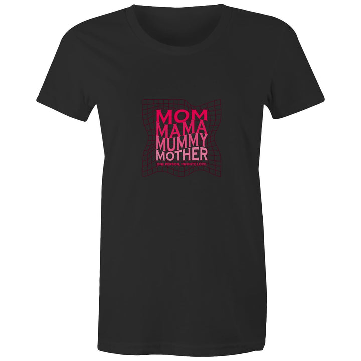 Women's Maple Tee Mom Mama Mother Print 