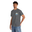 Heavy Cotton T-Shirt with free Canva custom designed logo front and back 