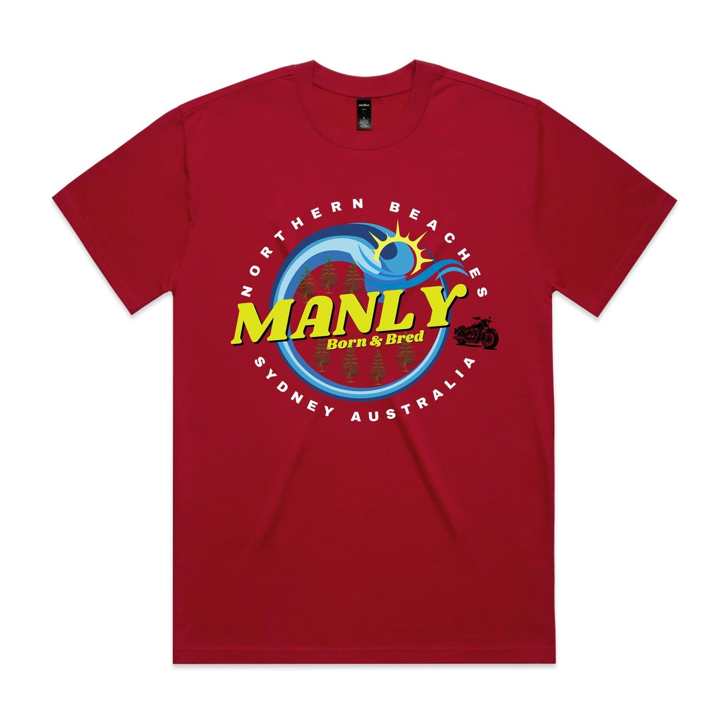 Lost Manly custom logo The Manly Barry Born & Bred edition AS Colour Heavy Tee - Lost Manly Shop