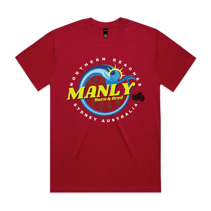 Lost Manly custom logo The Manly Barry Born & Bred edition AS Colour Heavy Tee - Lost Manly Shop