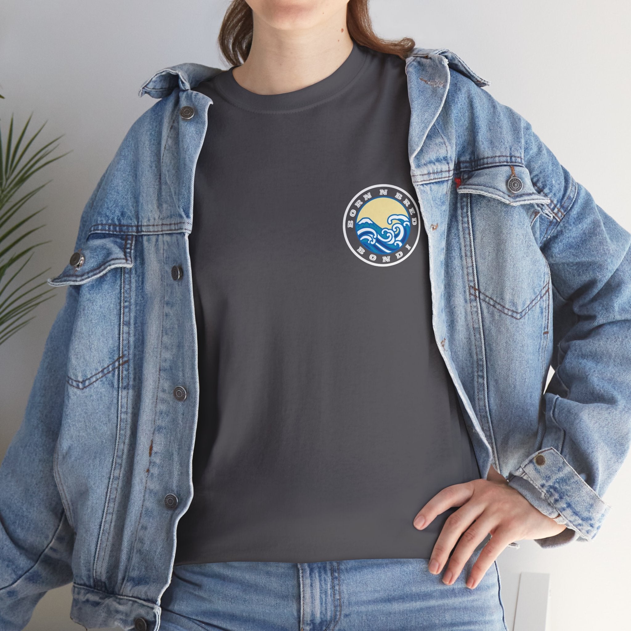 Heavy Cotton T-Shirt with free Canva custom designed logo front and back 