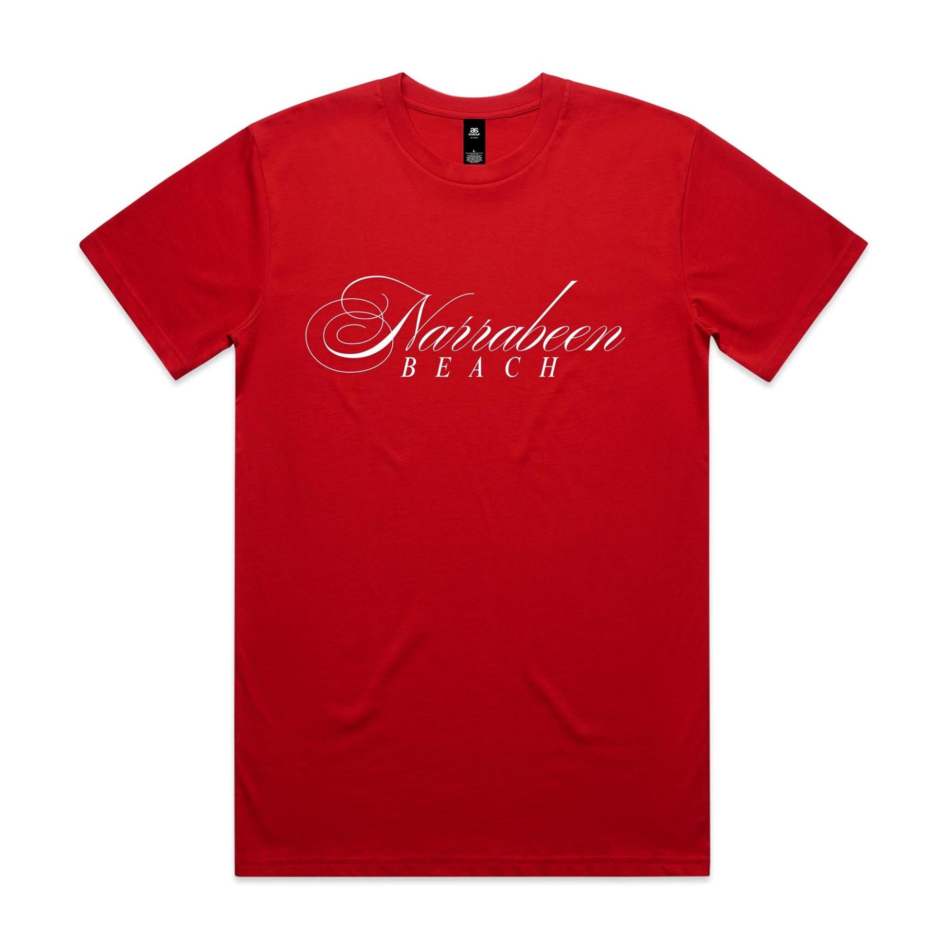 AS Colour Staple Tee Narrabeen Beach custom logo white font 