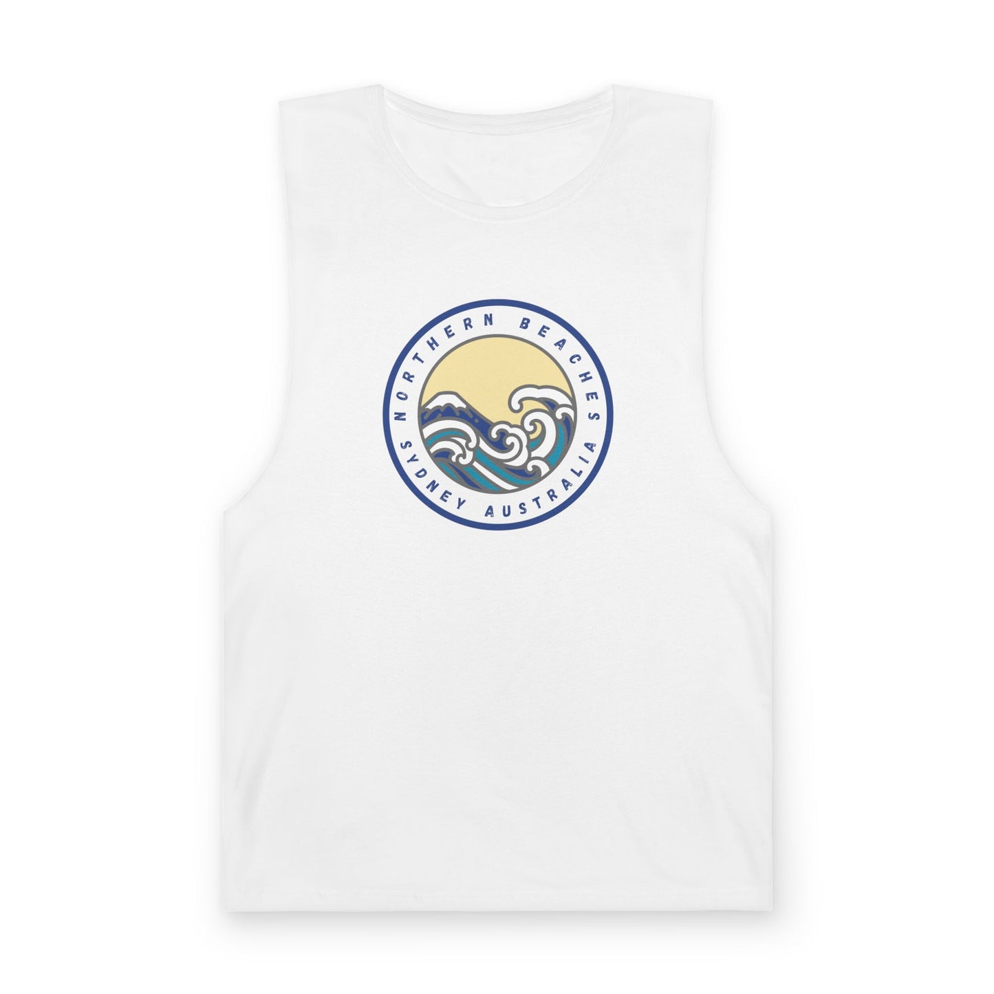 Lost Manly custom logo edition Barnard Tank Top — Minimalist White Muscle Tank - Lost Manly Shop