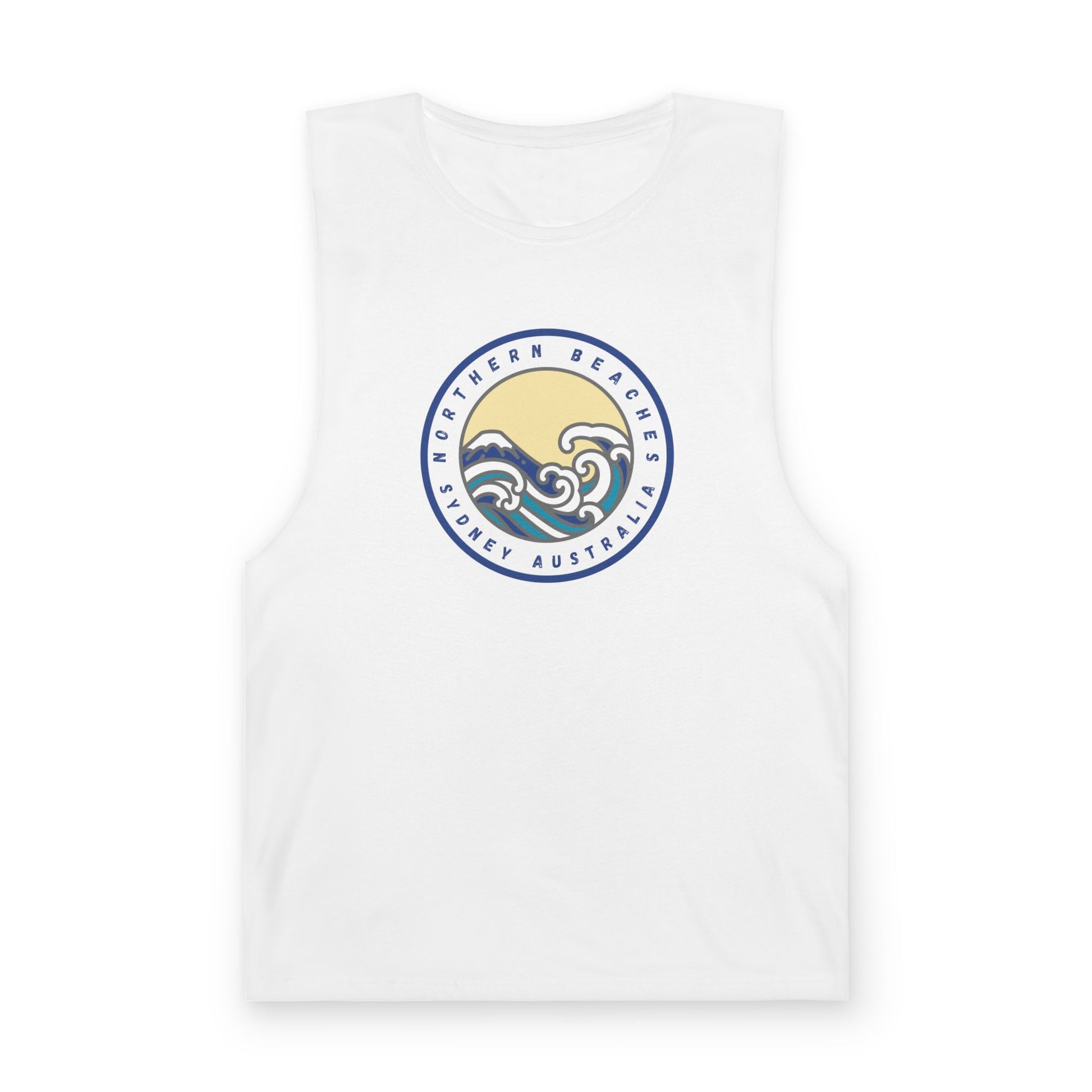 Lost Manly custom logo edition Barnard Tank Top — Minimalist White Muscle Tank - Lost Manly Shop