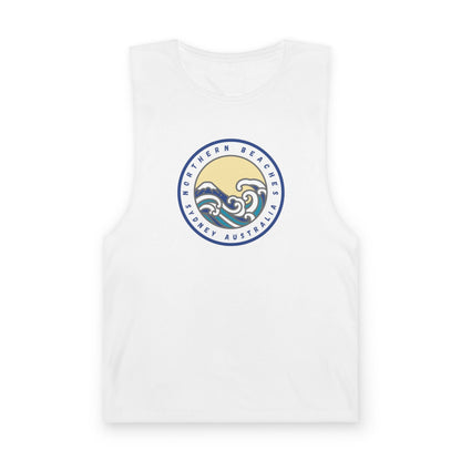 Lost Manly custom logo edition Barnard Tank Top — Minimalist White Muscle Tank - Lost Manly Shop