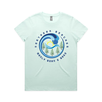 Lost Manly Custom Manly Beach Logo Edition AS Colour Women's Maple Tee - Lost Manly Shop
