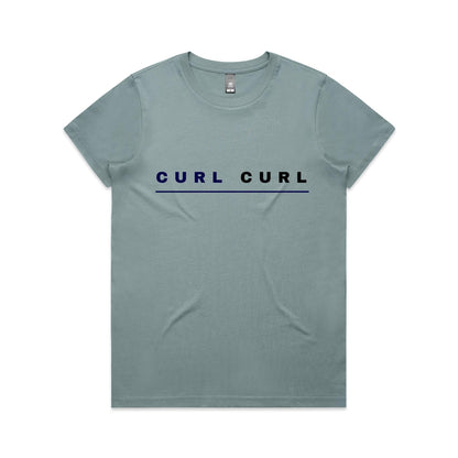Lost Manly custom logo Curl Curl edition AS Colour Women's Maple Tee - Lost Manly Shop