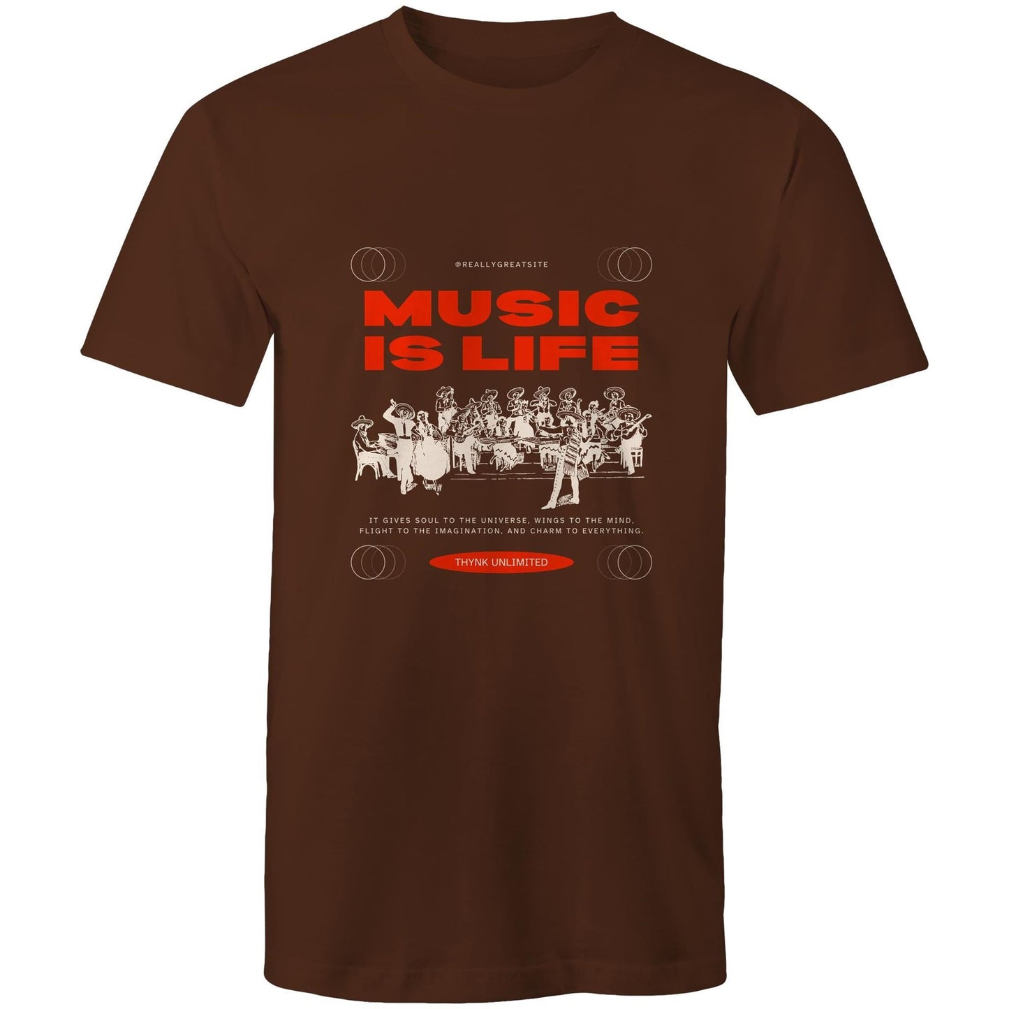 Mens T-Shirt Music is my life custom logo 