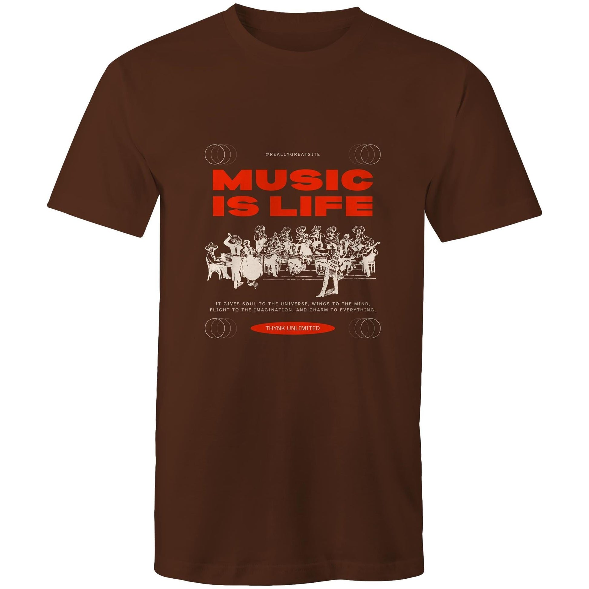 Mens T-Shirt Music is my life custom logo 