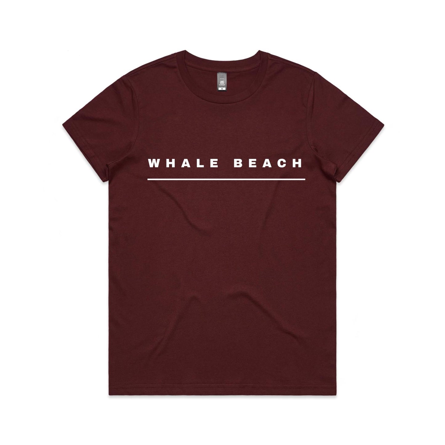 Lost Manly custom logo Whale Beach edition AS Colour Women's Maple Tee - Lost Manly Shop