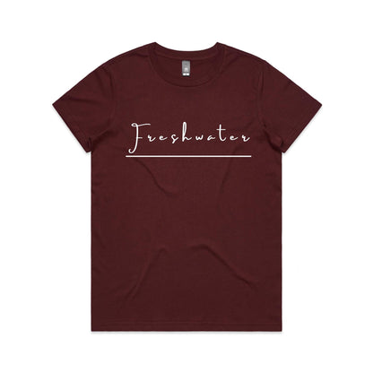 Lost Manly Custom Freshwater Beach Logo Edition AS Colour Women's Maple Tee - Lost Manly Shop