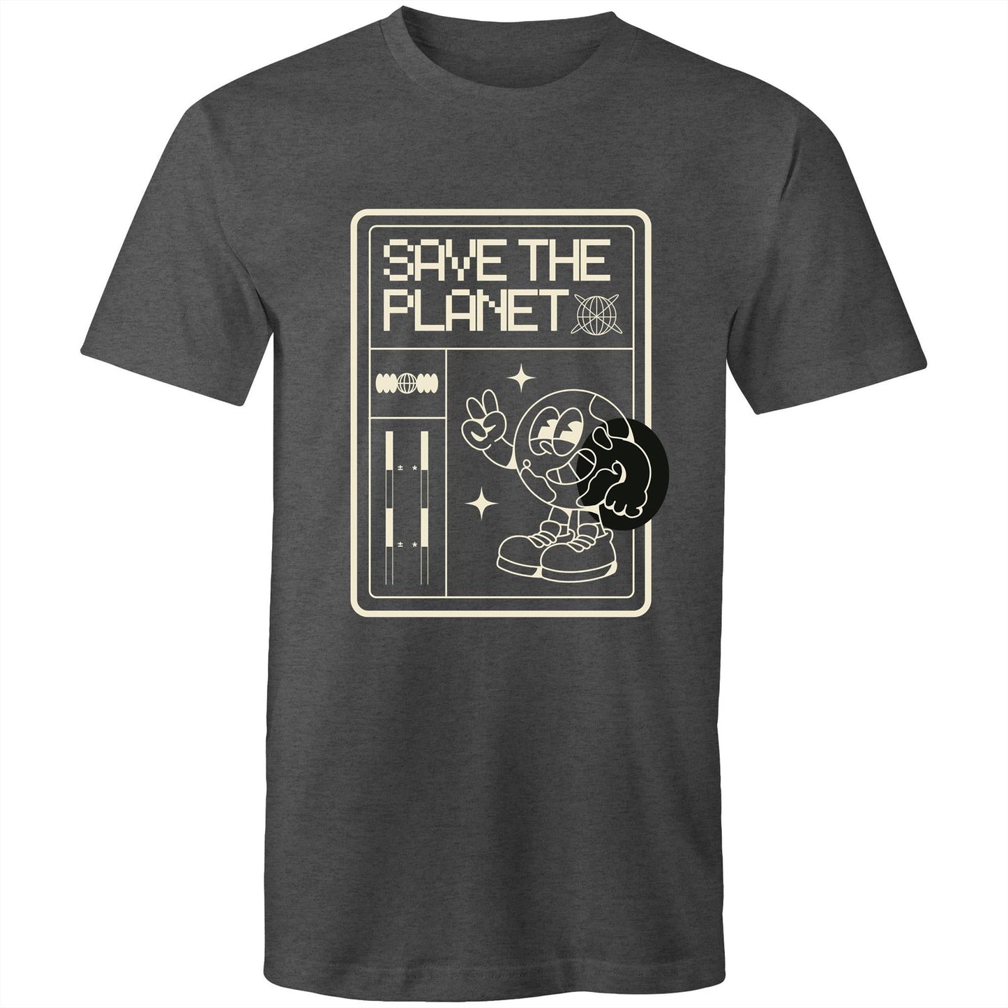 Mens T-Shirt Save the Planet custom logo 