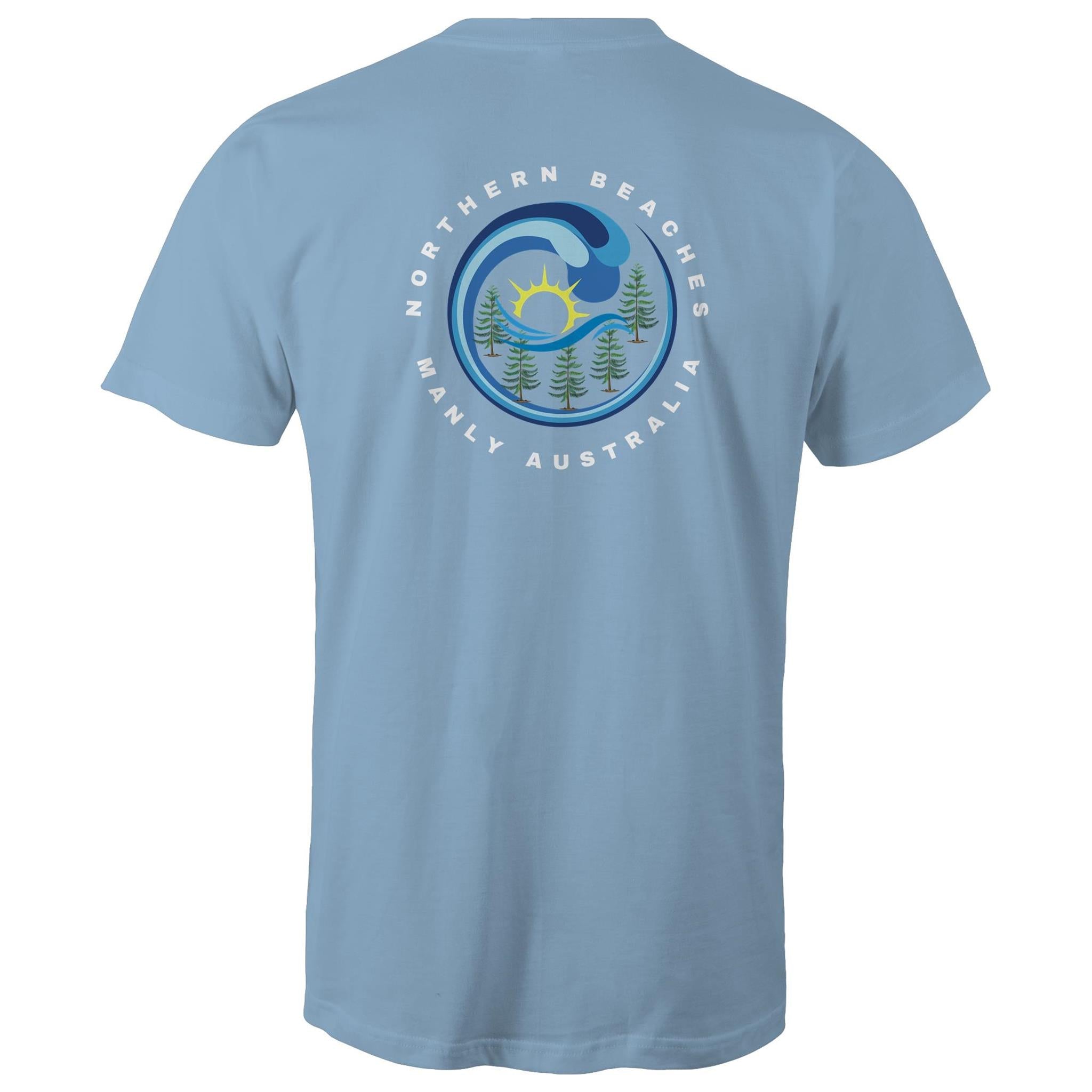 Northern Beaches Manly Australia front and back logo on AS Colour Staple Cotton Adult T-Shirt Ogo Merch