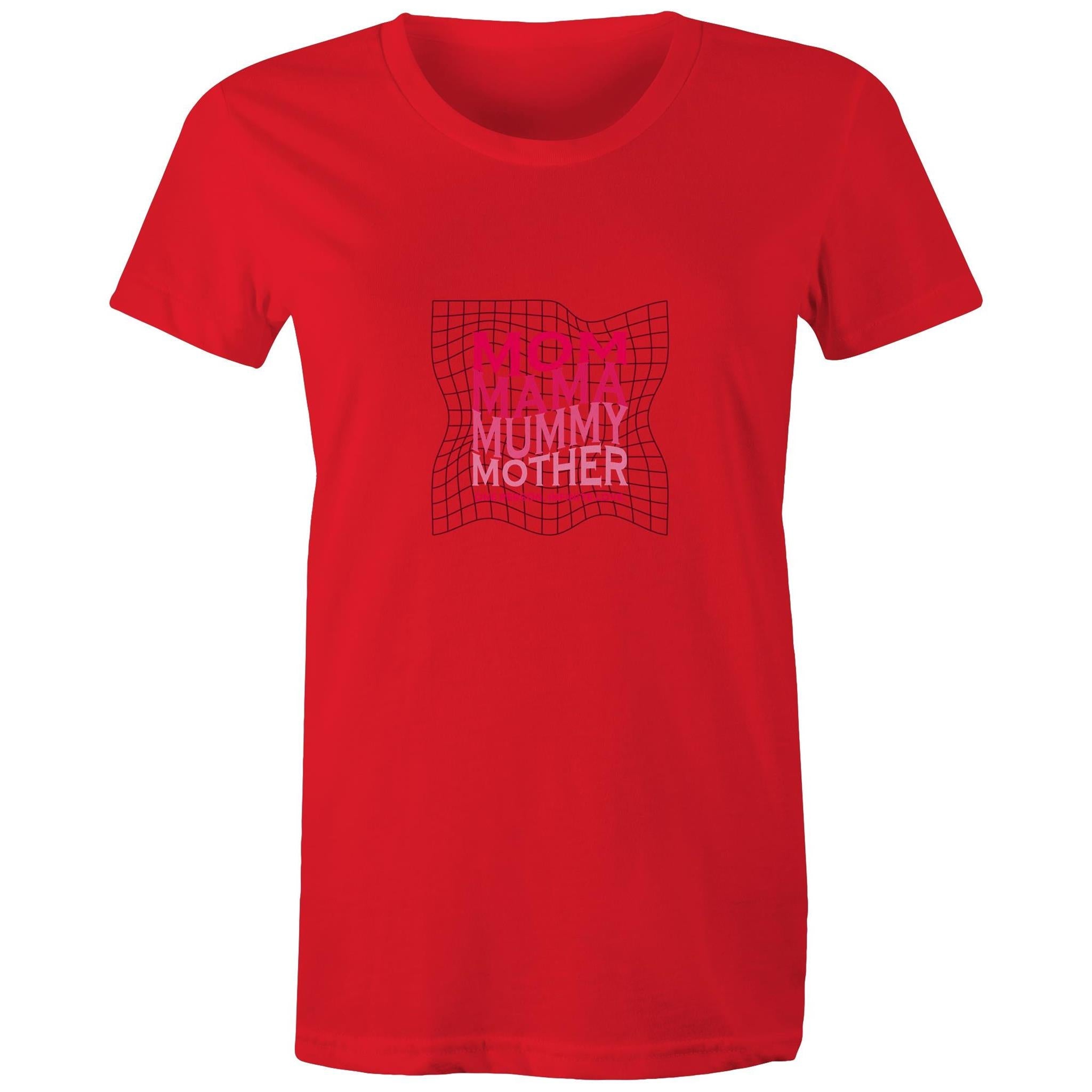 Women's Maple Tee Mom Mama Mother Print 