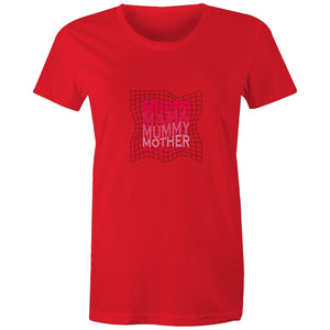 Women's Maple Tee Mom Mama Mother Print 