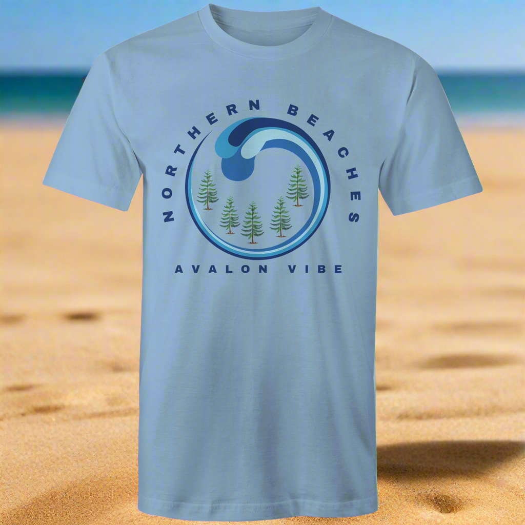 Cotton T-Shirt Northern Beaches Avalon Vibe logo - Lost Manly Shop