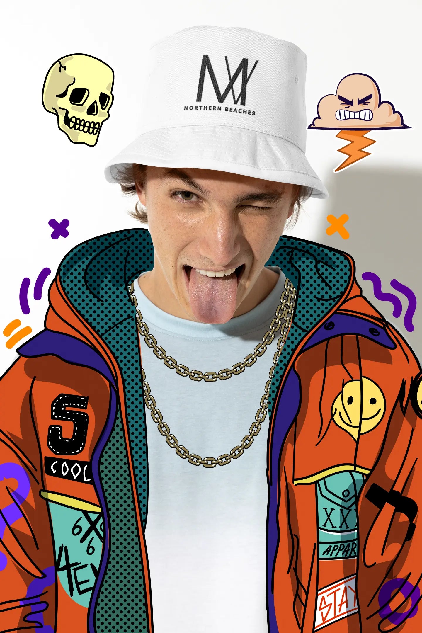 Bucket hat Northern Beaches logo 