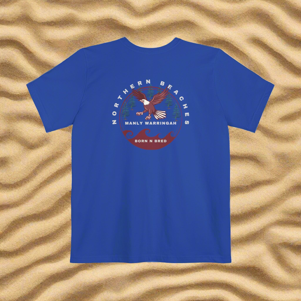 Manly Warringah Born n Bred Unisex Pocket T-shirt Printify