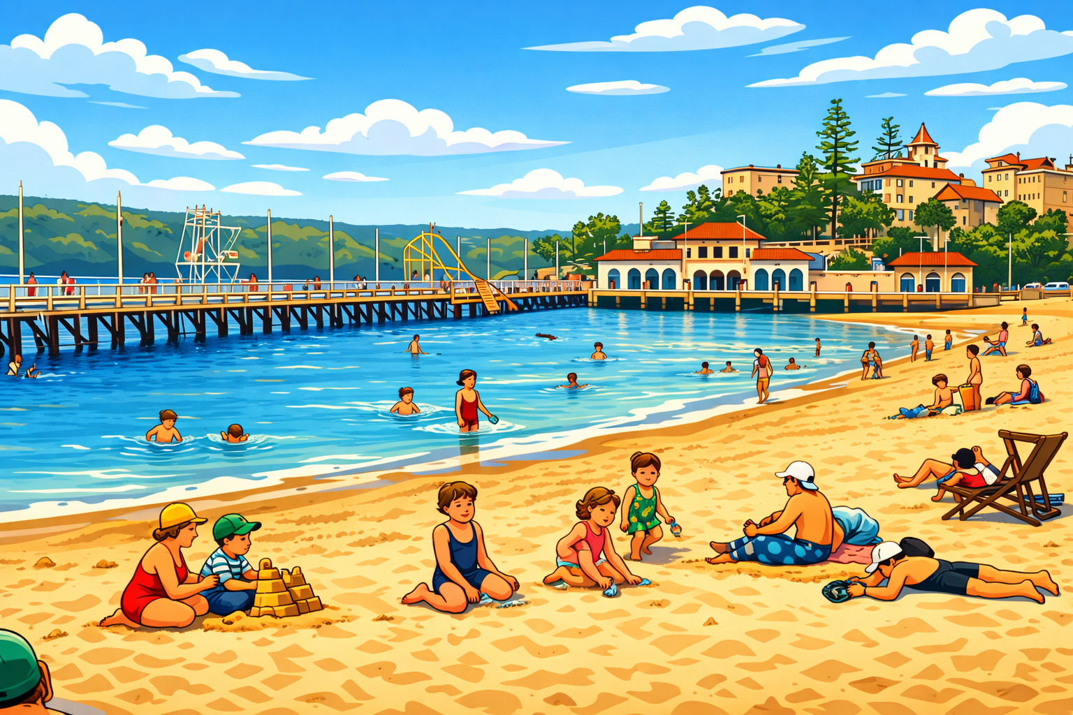 Manly Harbour Pool and Promenade 1937–38 Historic Reimagined Poster | Lost Manly - Lost Manly Shop