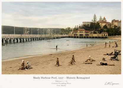 1930s Manly Harbour Pool Poster – Historic Sydney Wall Art - Lost Manly Shop