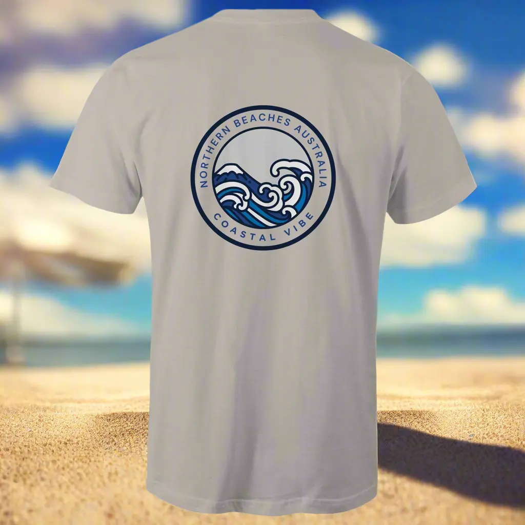 Coastal Vibe Northern Beaches Sydney Australia Printed Logo T-Shirt 