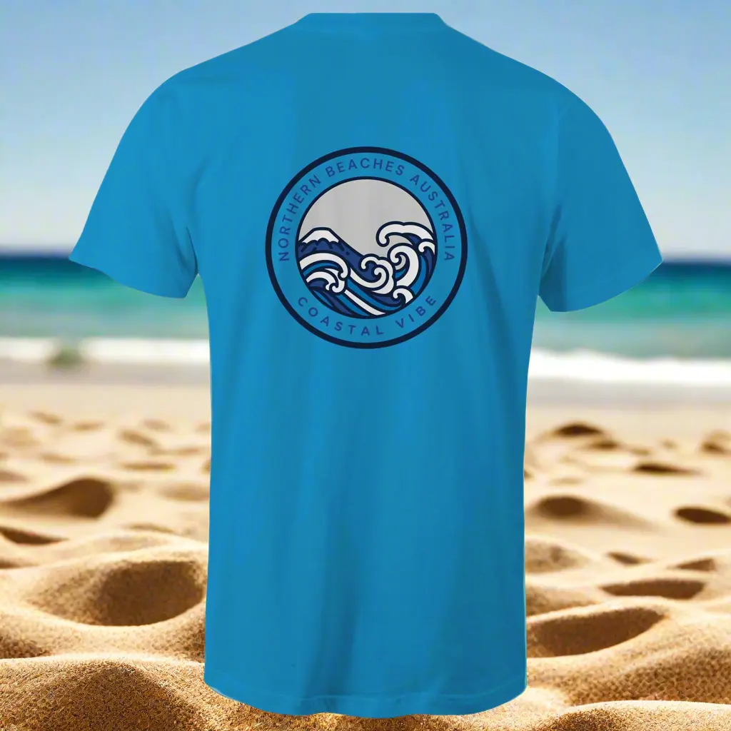 Coastal Vibe Northern Beaches Sydney Australia Printed Logo T-Shirt 