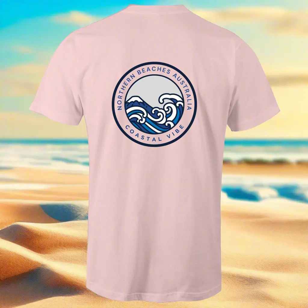 Coastal Vibe Northern Beaches Sydney Australia Printed Logo T-Shirt 