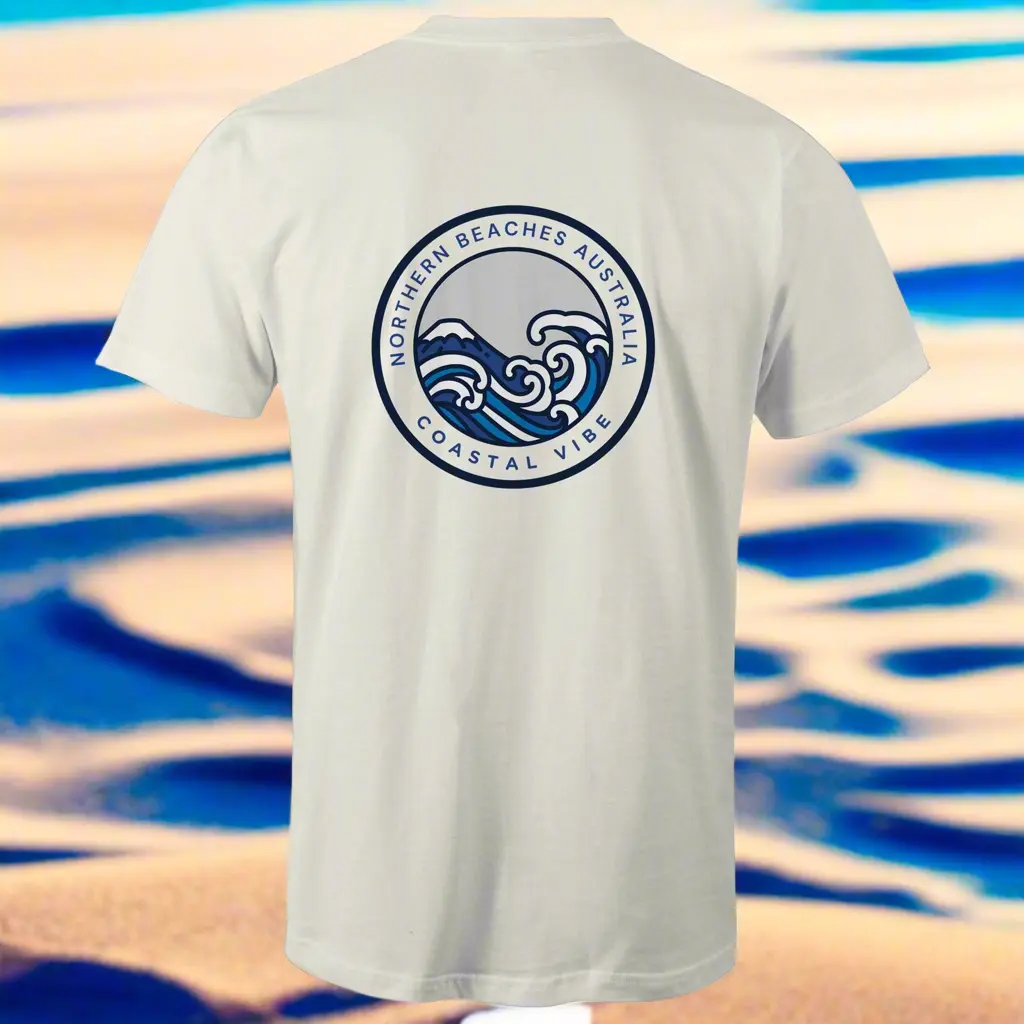 Coastal Vibe Northern Beaches Sydney Australia Printed Logo T-Shirt 